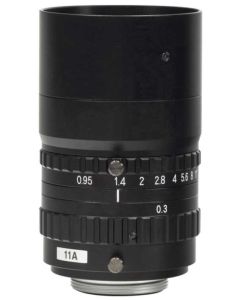 Navitar 17 mm F0.95 with manual focus and iris, for 1" sensor, 40.5 mm filter thread.