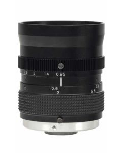 Navitar 50 mm F0.95 with manual focus and iris, for 1" sensor, 62 mm filter thread.